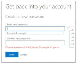 password dialogue