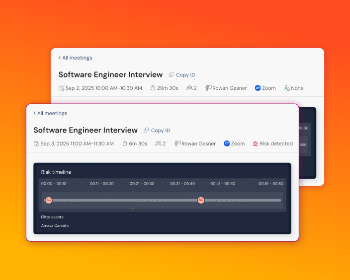 Examples of meeting deepfake threats in fake job applicants.