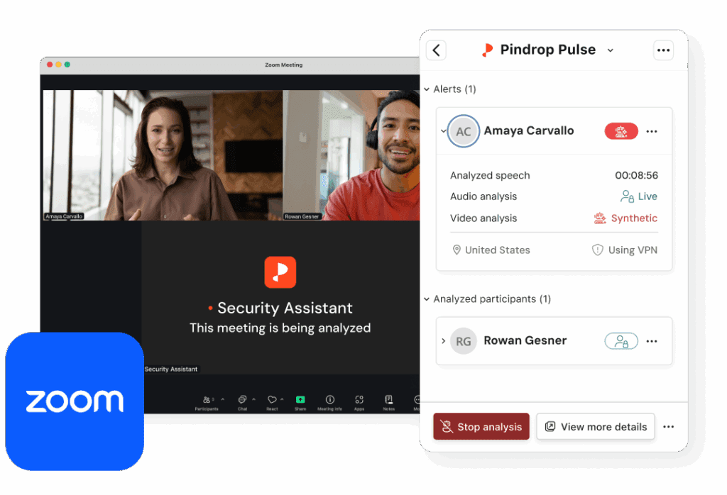 Pindrop Pulse for meetings new partner_Zoom