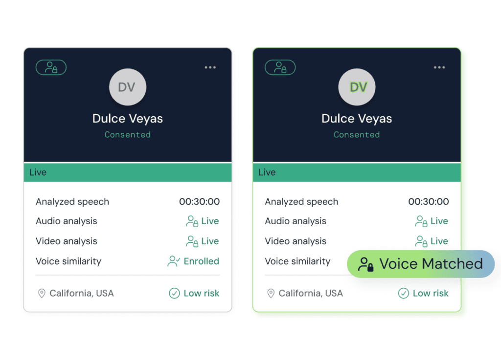 Pulse for Meetings – voice matched